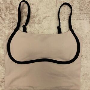 Gilly Hicks Off-White Crop Tank with Black Trim